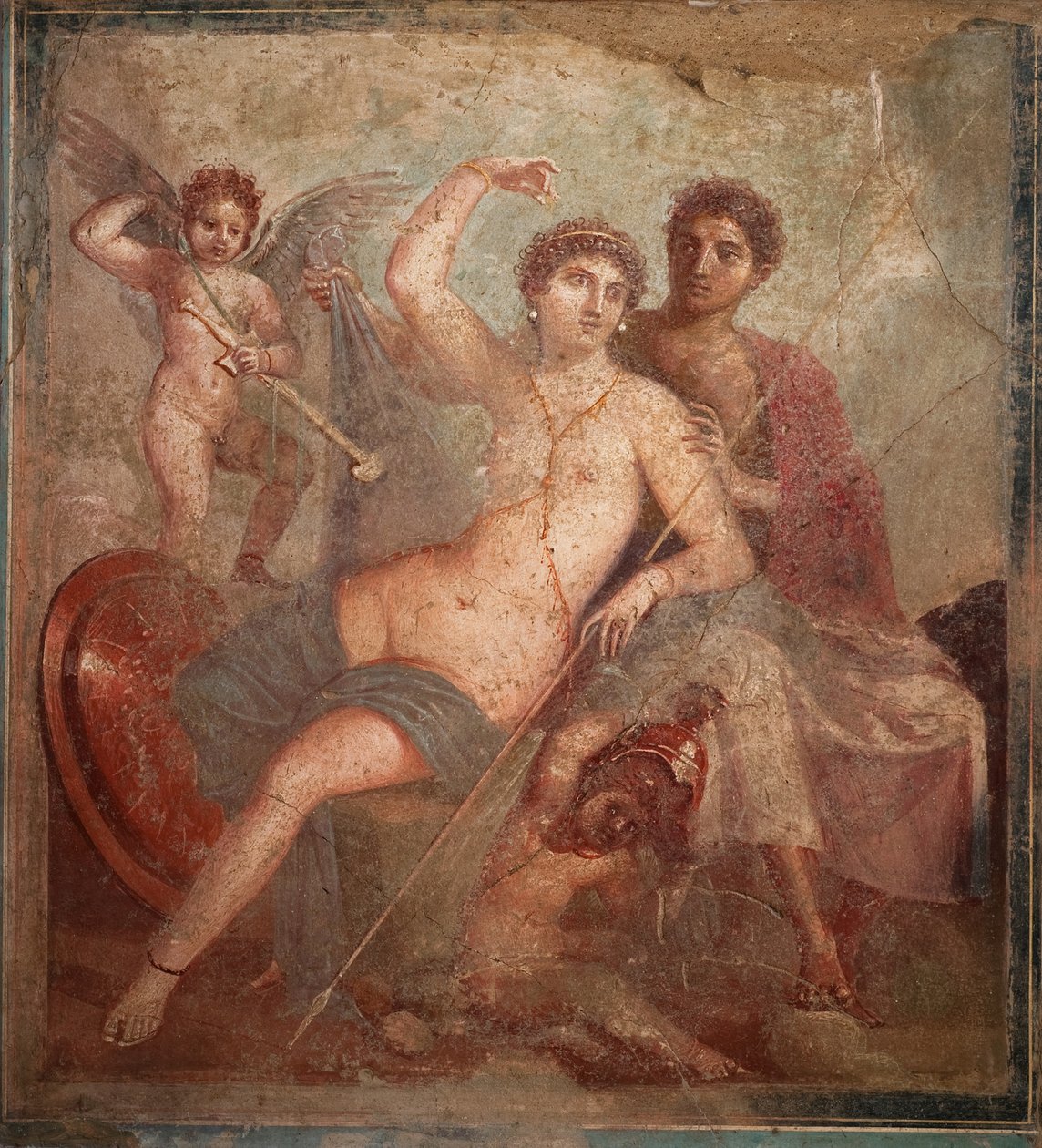 Mars et Vénus, 1ère moitié du 1er siècle après J.-C. - Roman Pompeian wall painting.