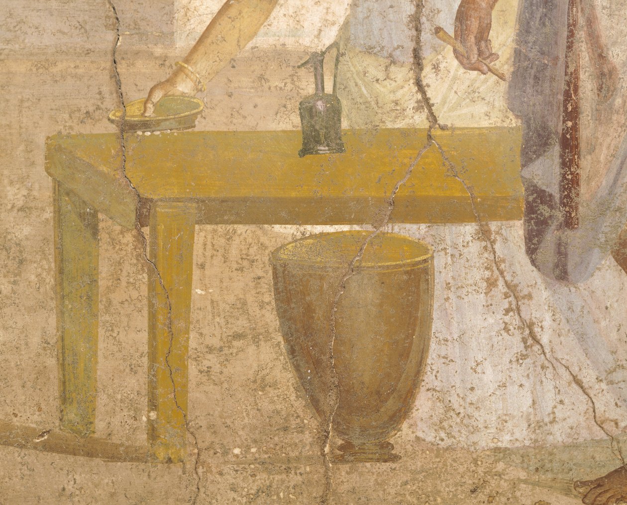 Détail de fresque représentant un repas sacrificiel, Maison des Cupidons dorés, Pompéi, Campanie, Civilisation romaine - Roman Roman