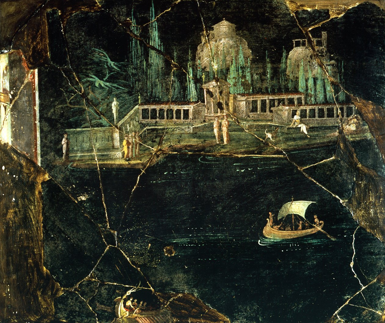 Fresque représentant un paysage, de Pompéi (Liste du patrimoine mondial de l