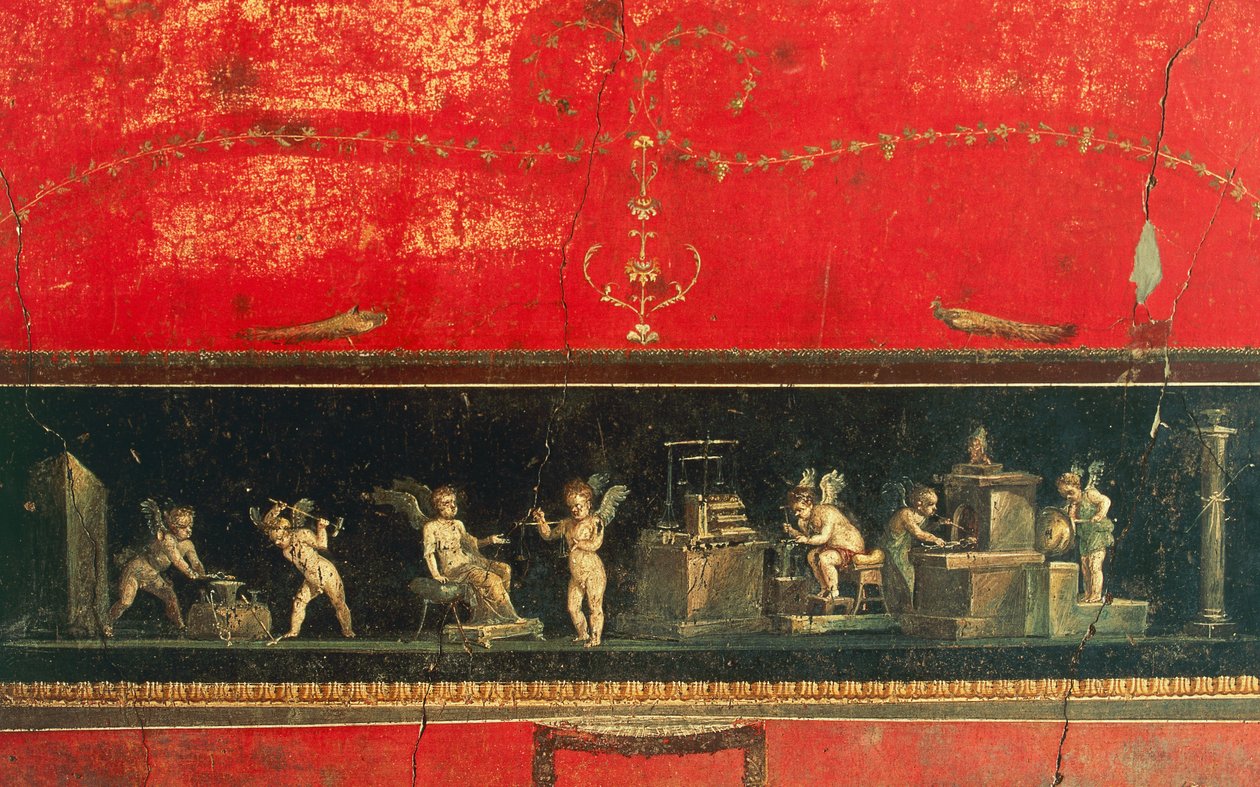 Frise avec cupidon, Maison des Vettii, Pompéi (Liste du patrimoine mondial de l