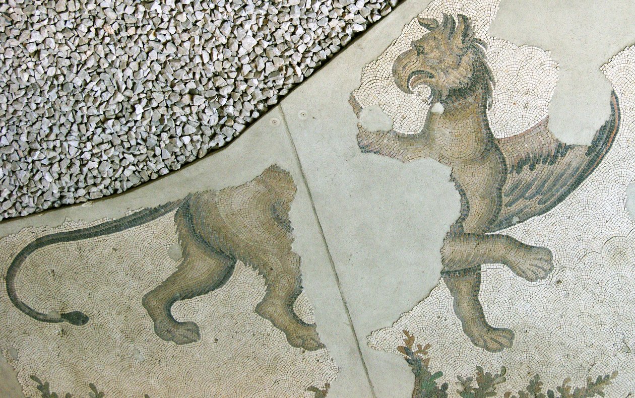 Mosaïque représentant un Lion Griffon, Bazar Arasta, Mosquée Sultan Ahmet, Istanbul - Roman Roman