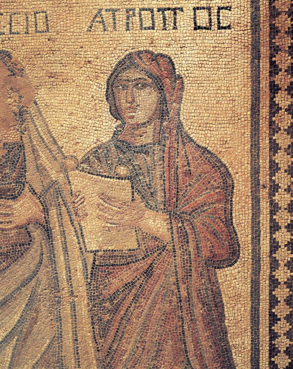Mosaïque représentant une jeune femme lisant, Maison de Thésée, Villa romaine, Paphos, Chypre - Roman Roman