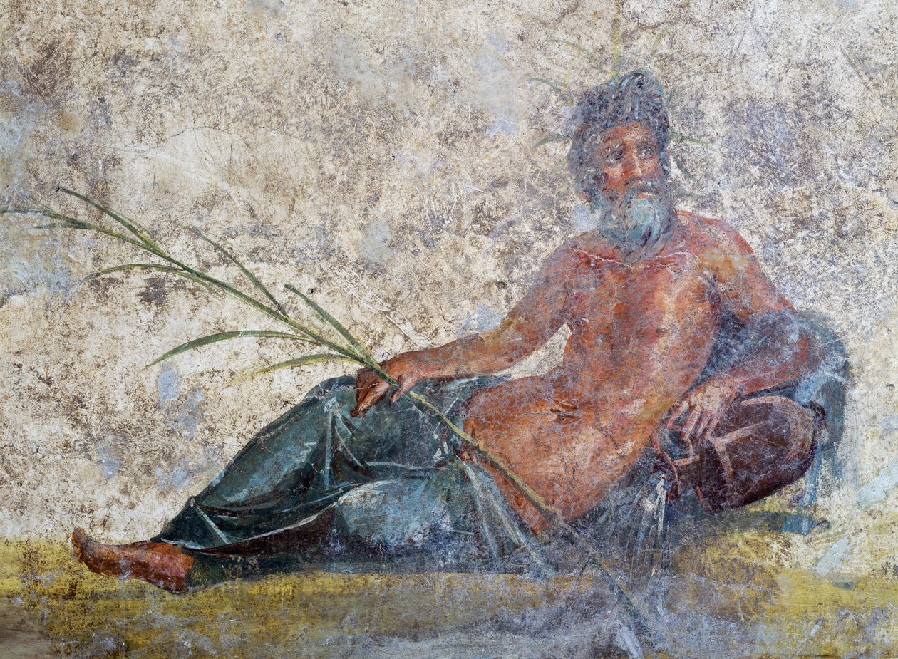 Dieu de la rivière, fresque de Pompéi, Campanie, Italie, Civilisation romaine - Roman Roman