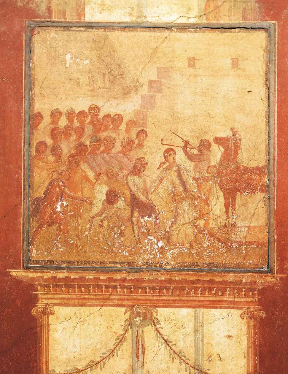 Cheval de Troie, fresque de la Maison de Ménandre, Pompéi, Campanie, Civilisation romaine - Roman Roman