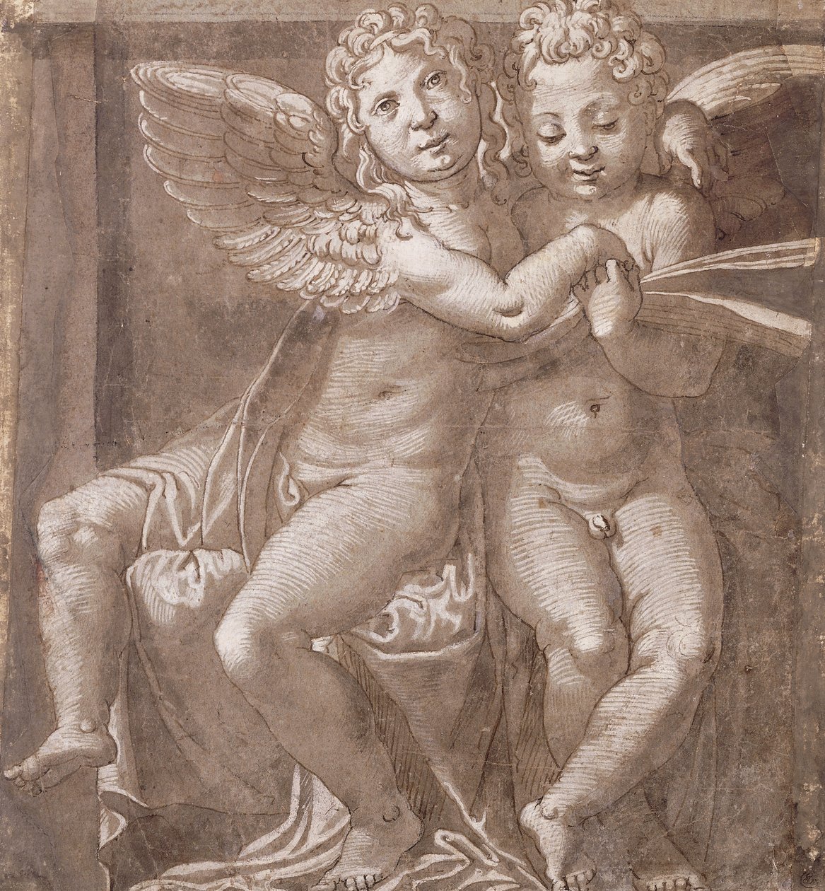Deux Anges Assis Chantant, d