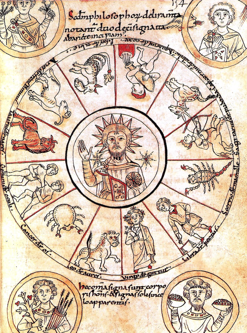 Le soleil entouré des signes du zodiaque - Romanesque