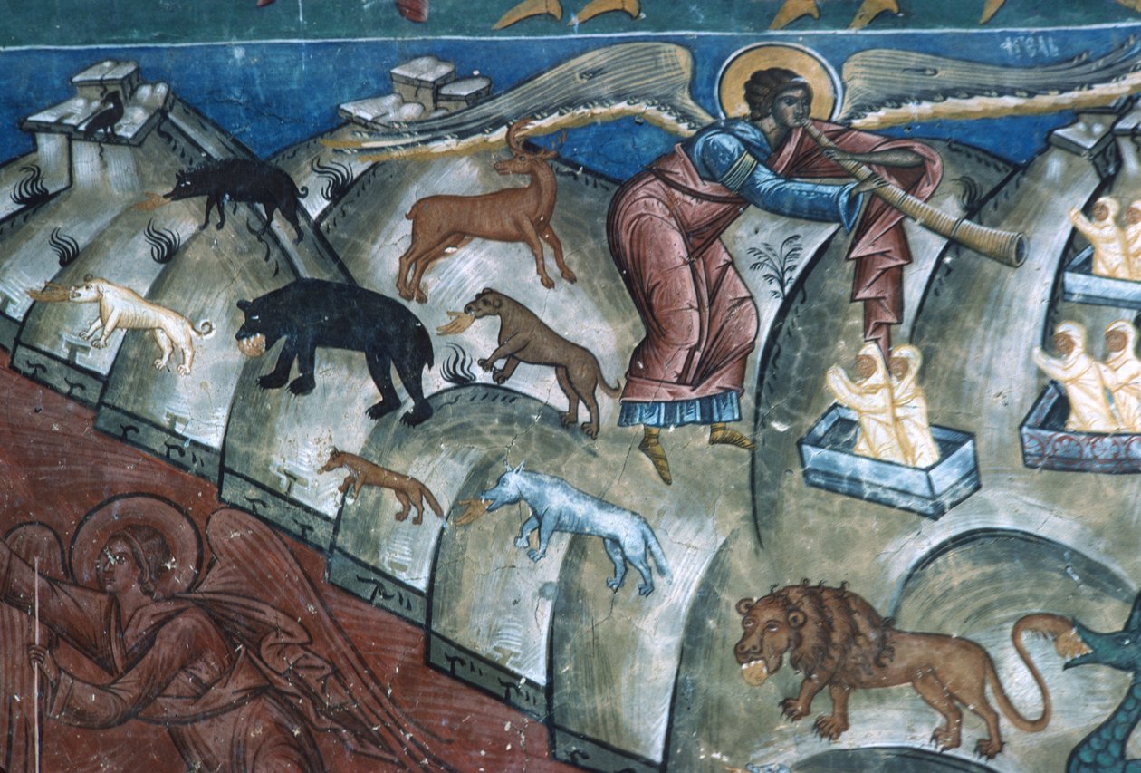 Animaux régurgitant, détail du Jugement Dernier, 1547-50 - Romanian School