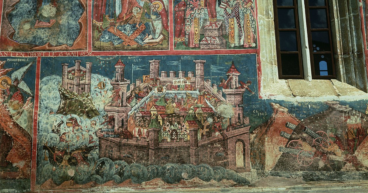 Siège de Constantinople par le Sultan Mehmet II en 1453 - Romanian School