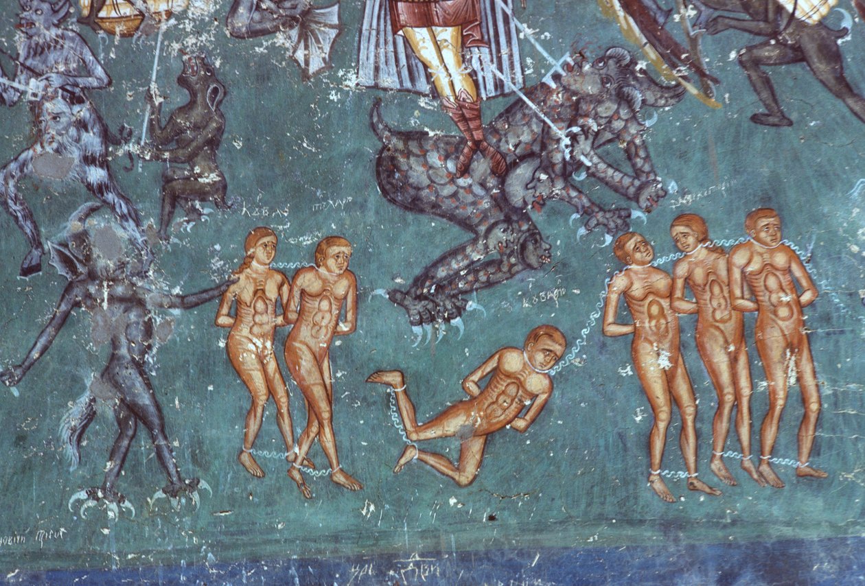 Les damnés, détail du Jugement Dernier, 1547-50 - Romanian School