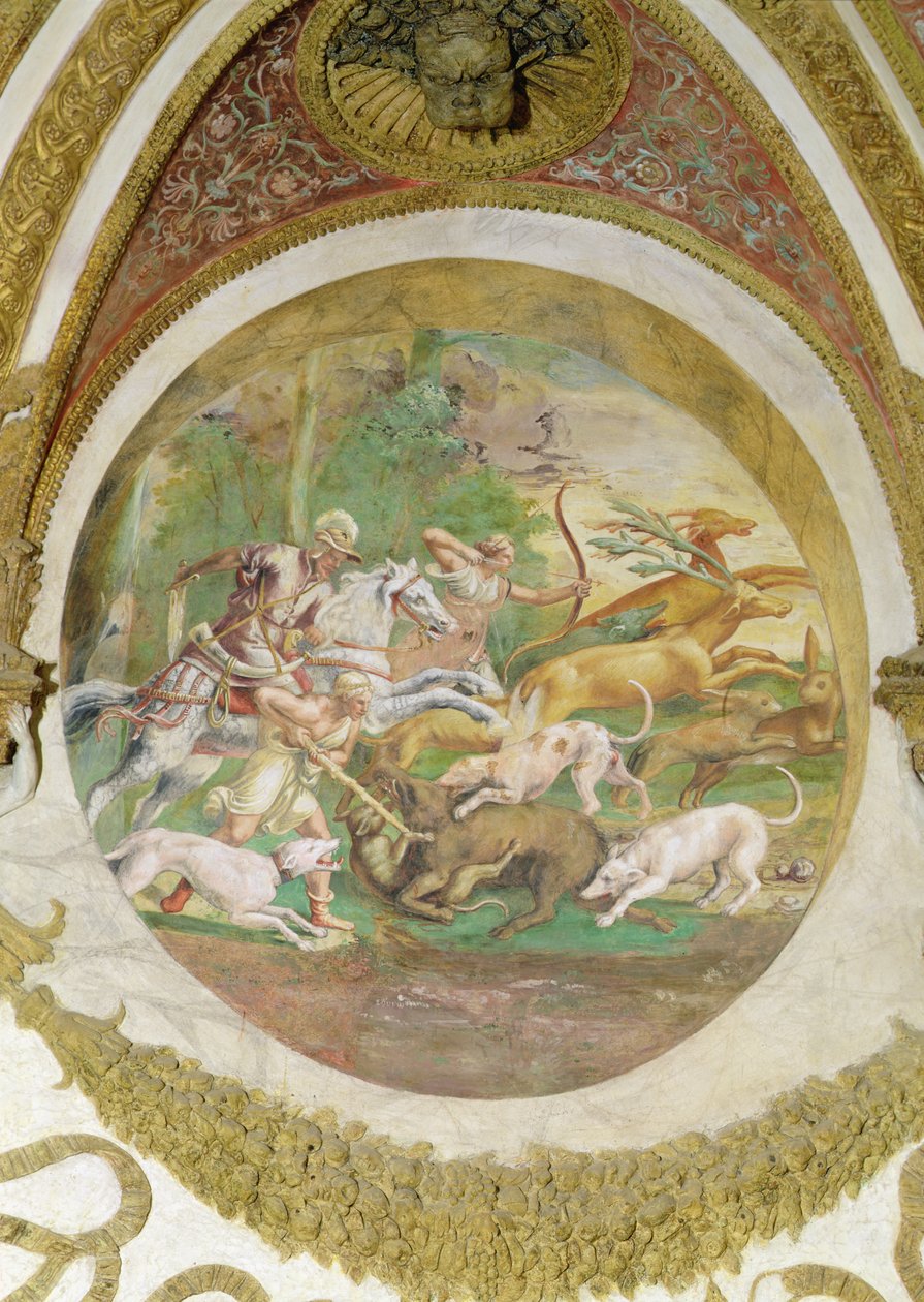 Chambre des Vents, chasse au cerf et au sanglier - Romano Giulio