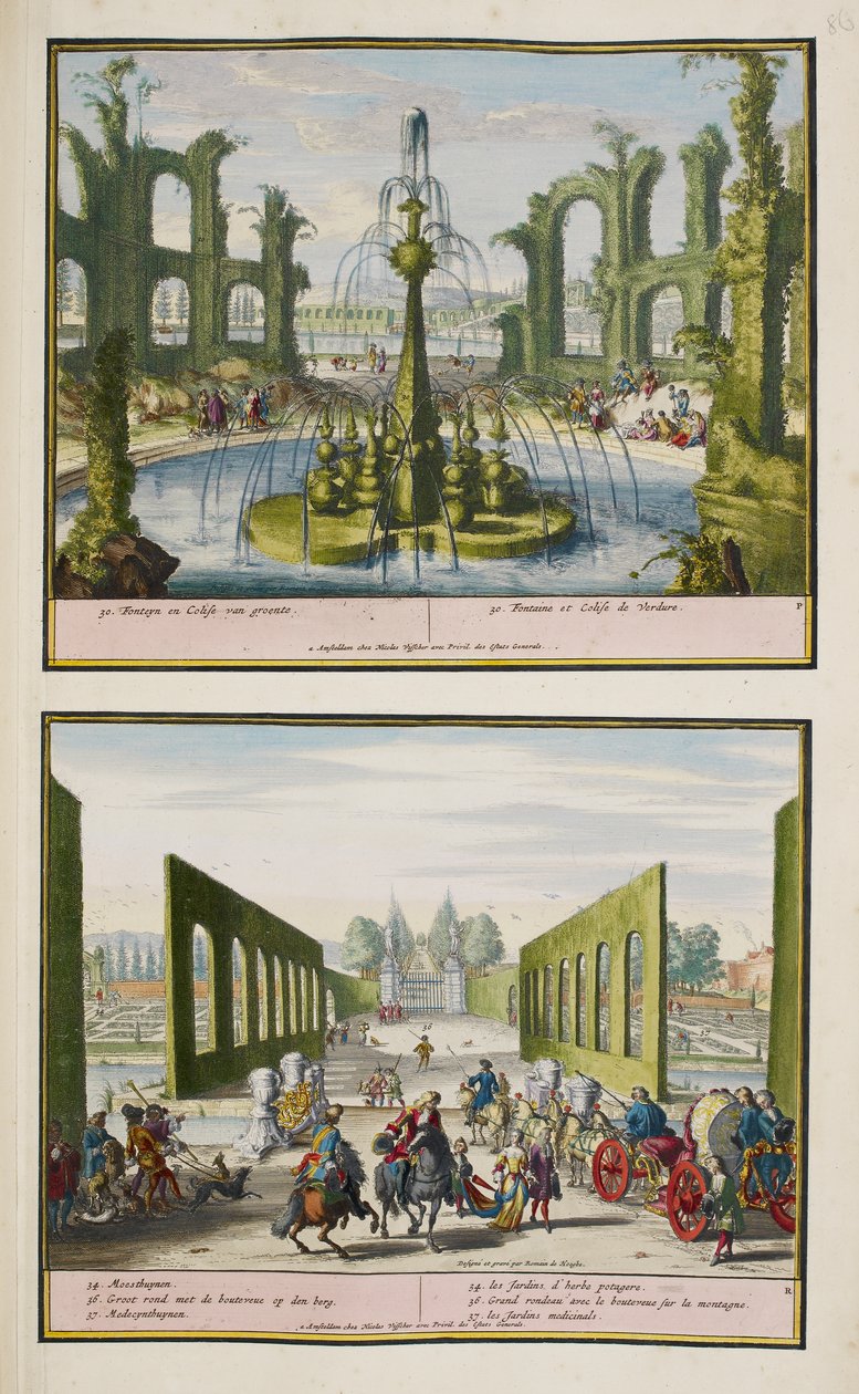 Le parc à Enghien, c.1685, illustration de 