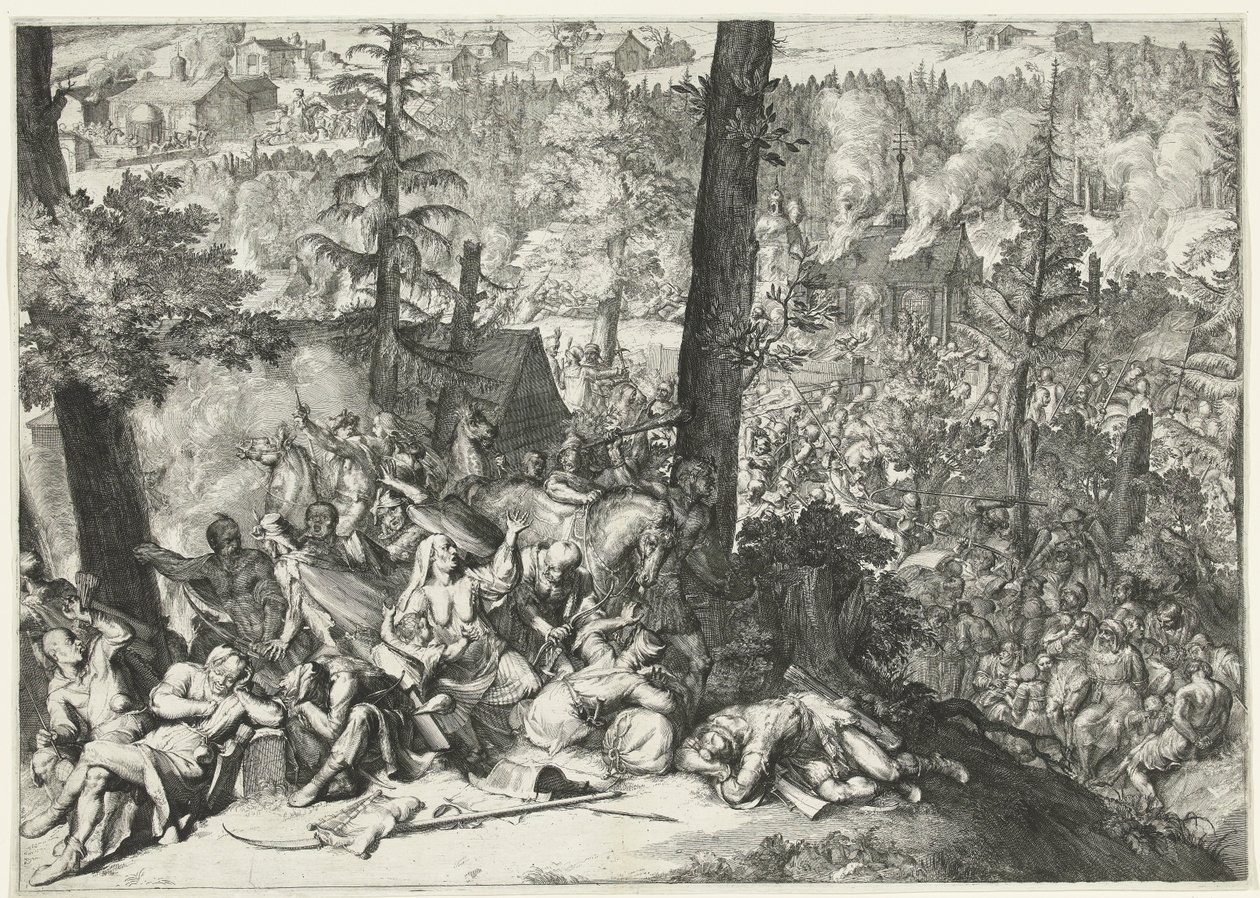 Victoire du duc Charles V de Lorraine et du margrave Louis-Guillaume de Bade-Bade sur les Turcs, 1687 - Romeyn de Hooghe (attributed to)