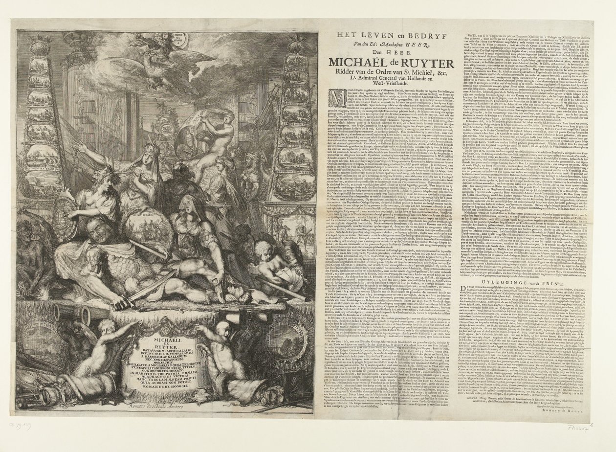 Allégorie sur la mort de Michiel de Ruyter, 1676 - Romeyn de Hooghe