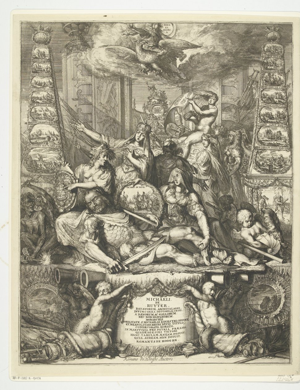 Allégorie sur la mort de Michiel de Ruyter, 1676 - Romeyn de Hooghe