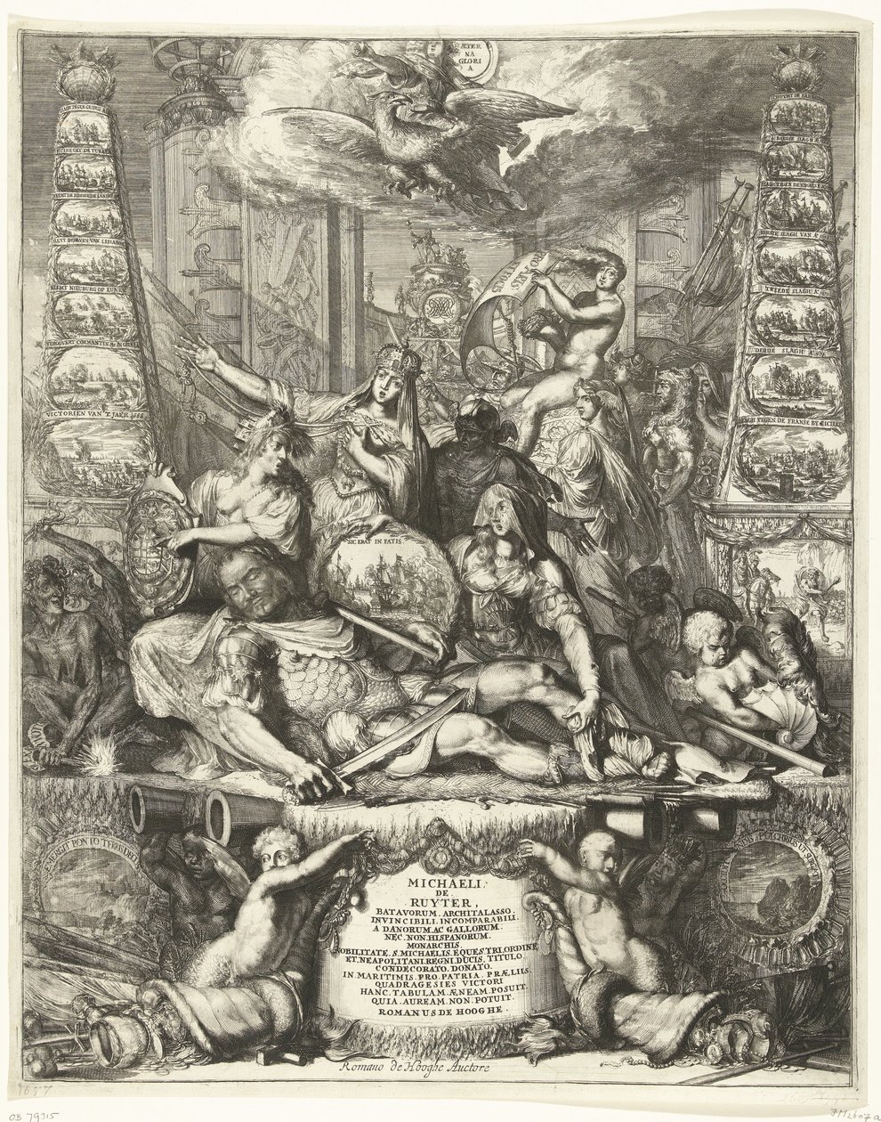 Allégorie sur la mort de Michiel de Ruyter, 1676 - Romeyn de Hooghe