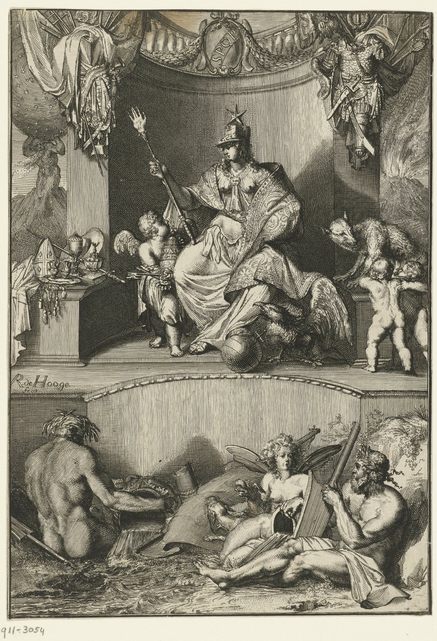 Représentation allégorique de la ville de Rome - Romeyn de Hooghe