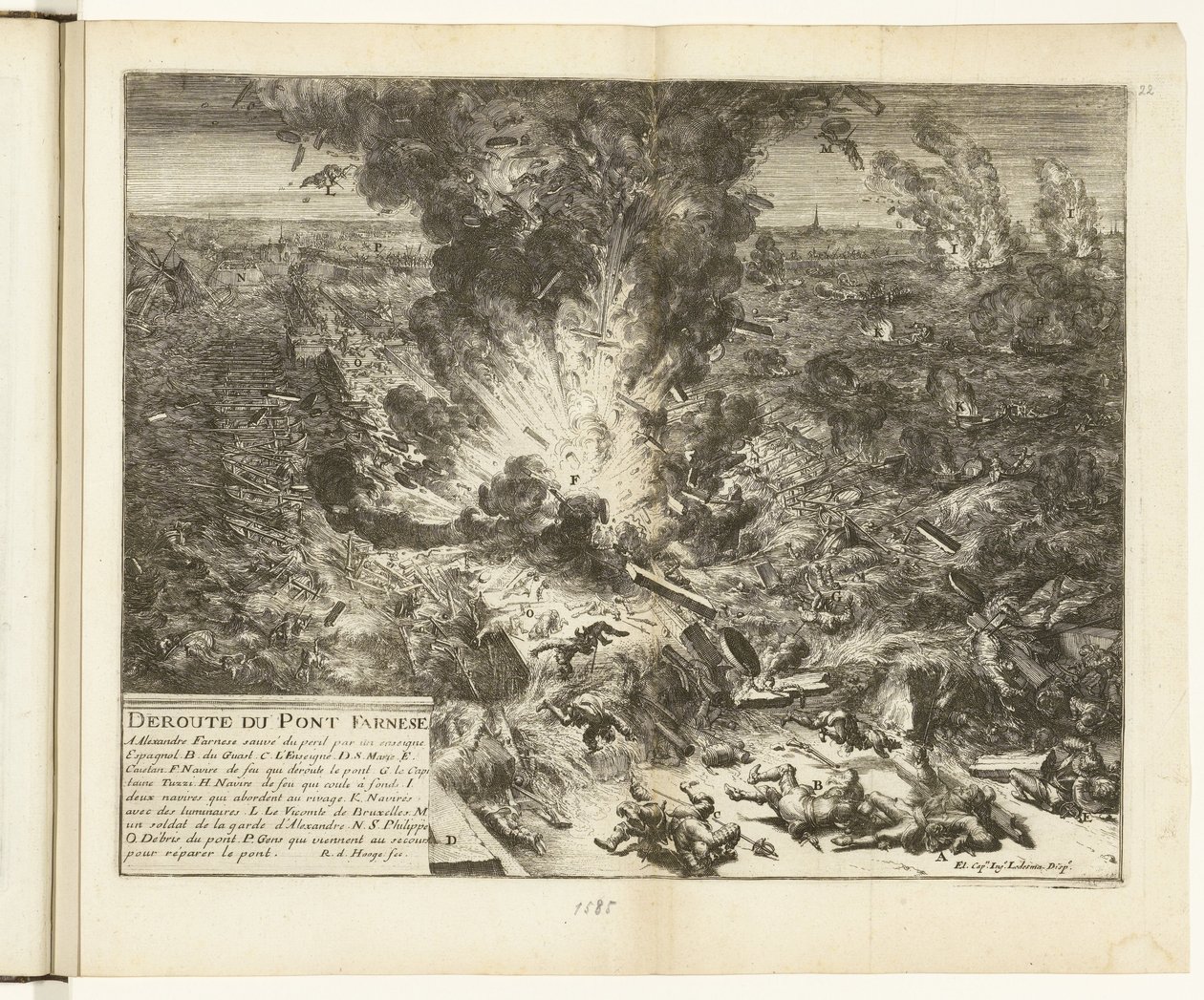 Destruction du pont Farnèse - Romeyn de Hooghe