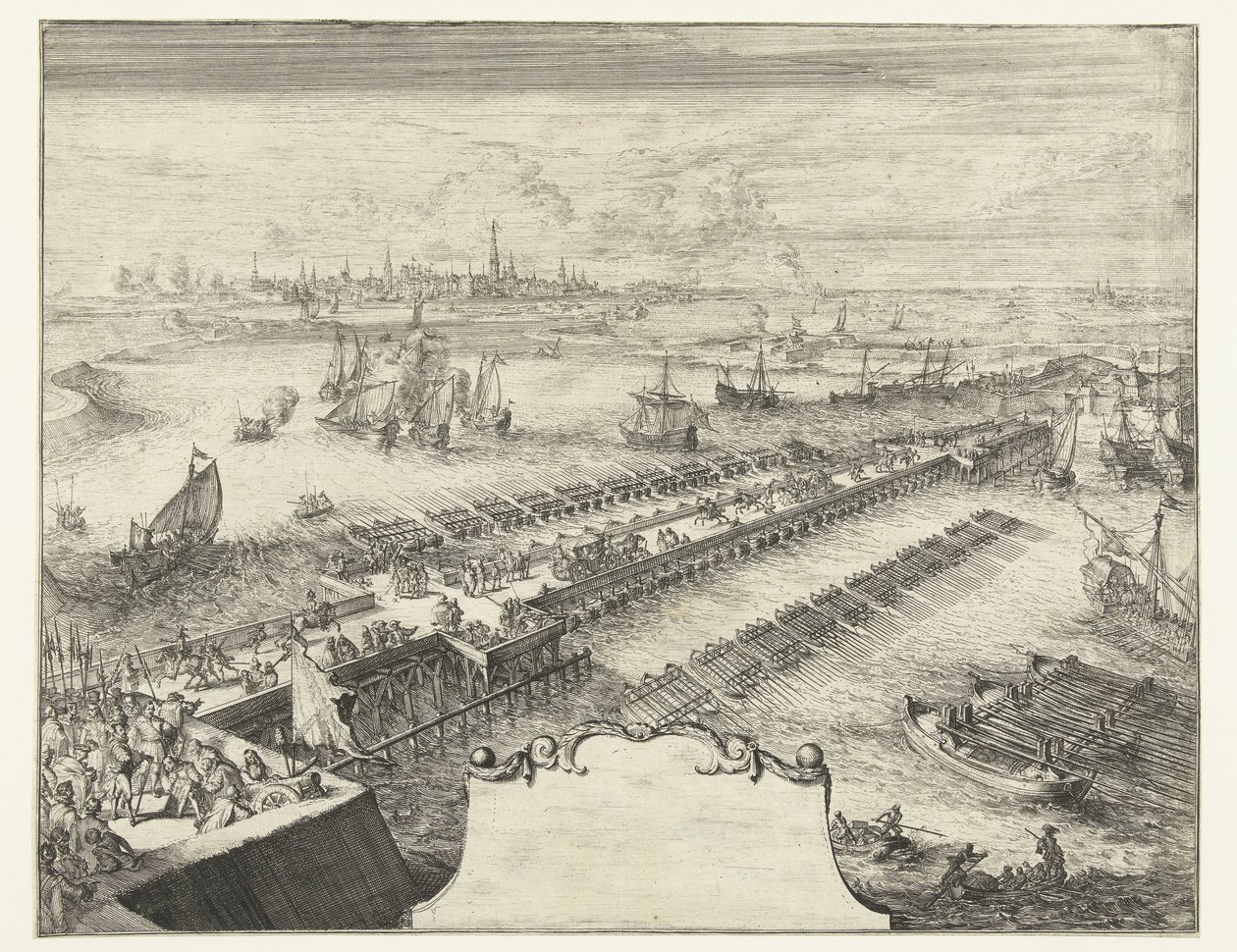 Pont de bateaux de Parme sur l