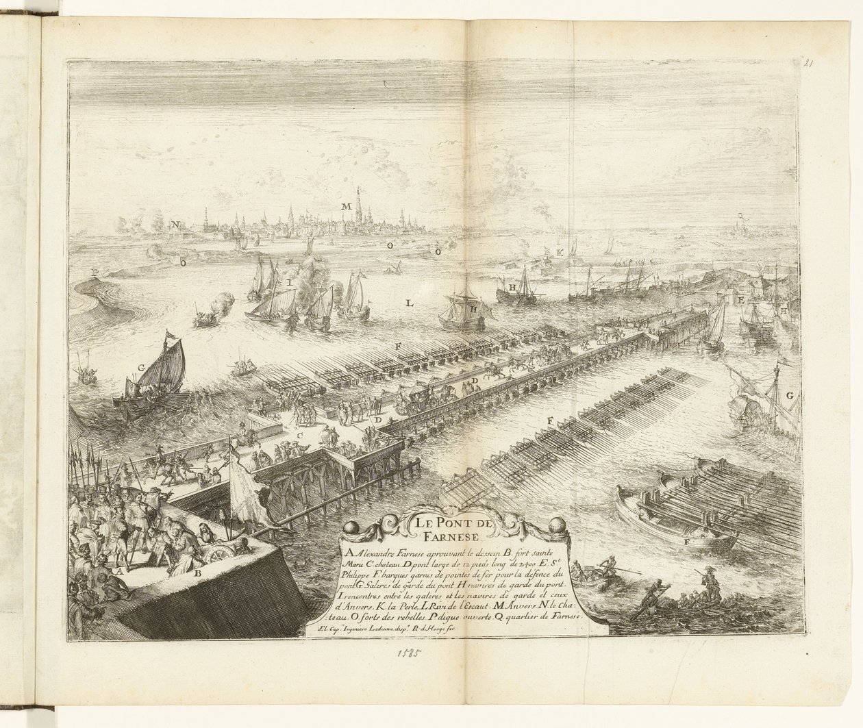 Pont de bateaux de Parme sur l