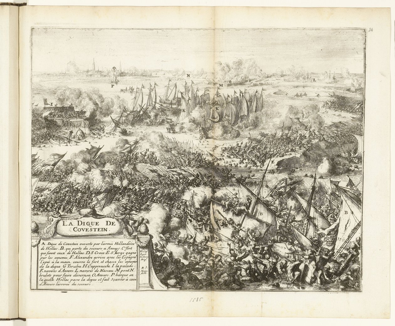Combat pour la digue de Kauwenstein, 1585 - Romeyn de Hooghe
