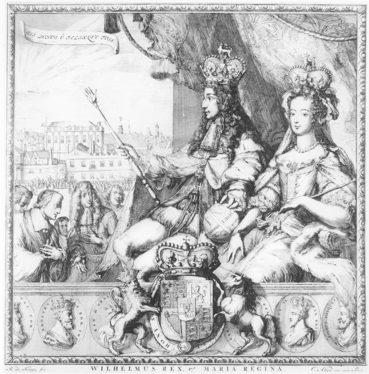 Guillaume III (1650-1702) et Marie II (1662-94) gravés par l
