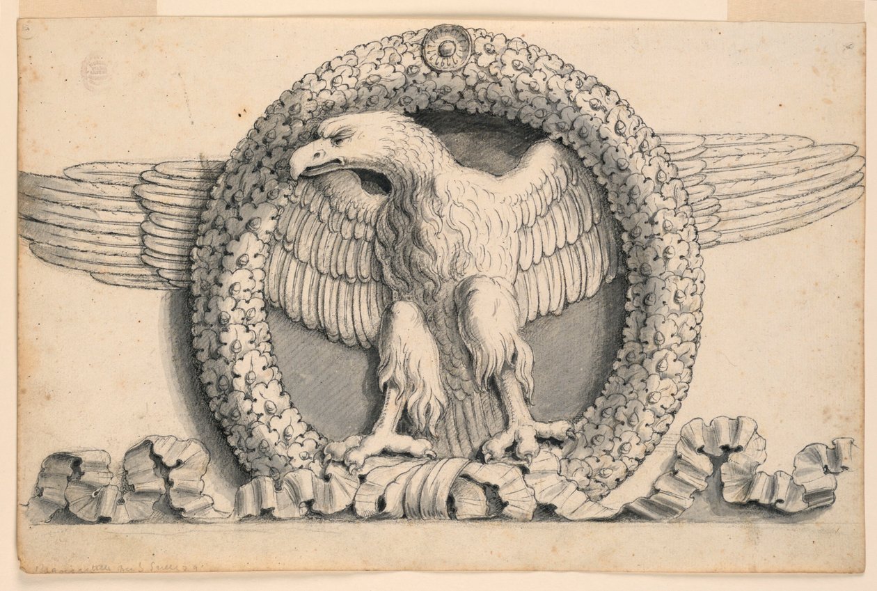 Couronne de Feuilles de Chêne avec Aigle - Romolo Achille Liverani