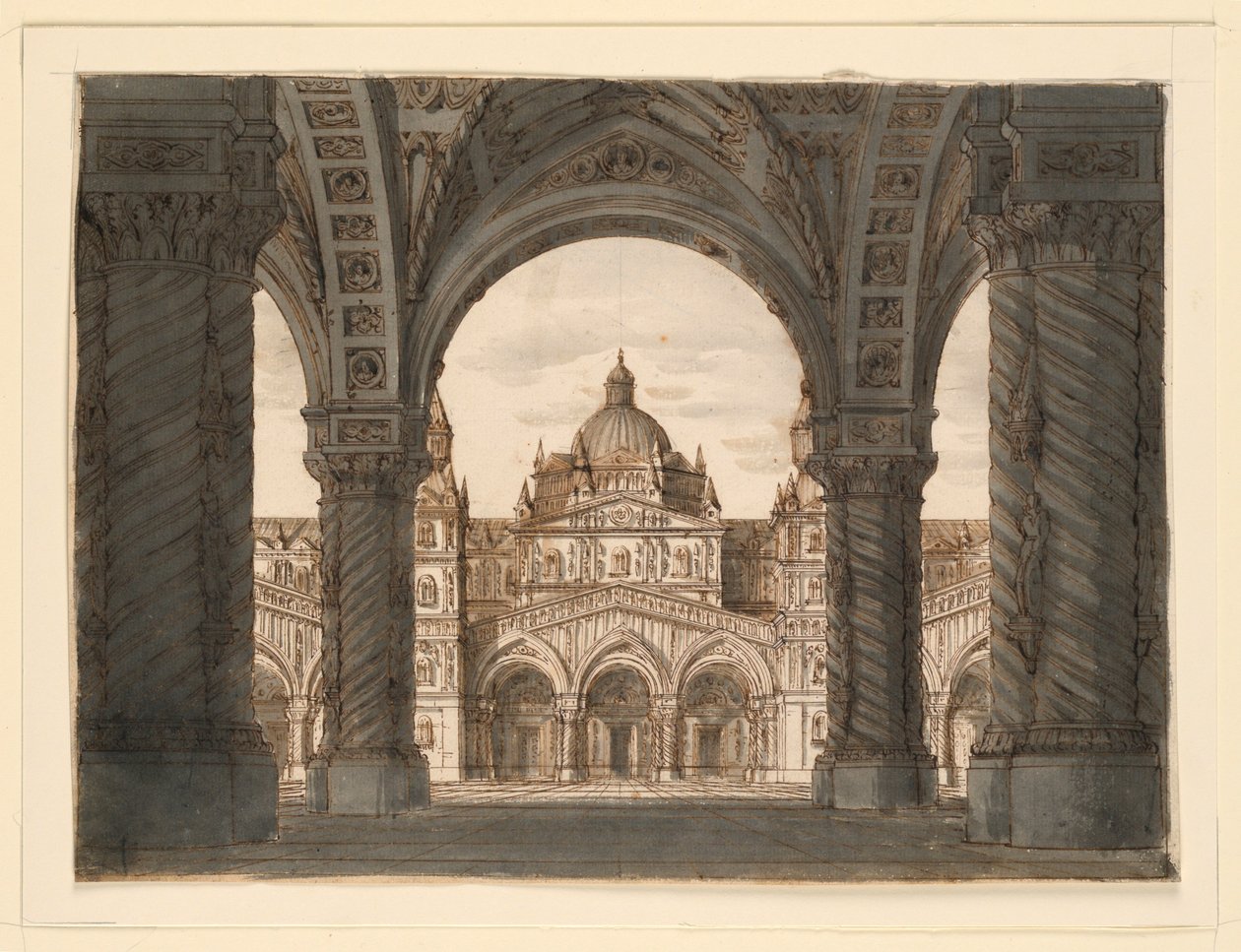 Décor de scène, façade d