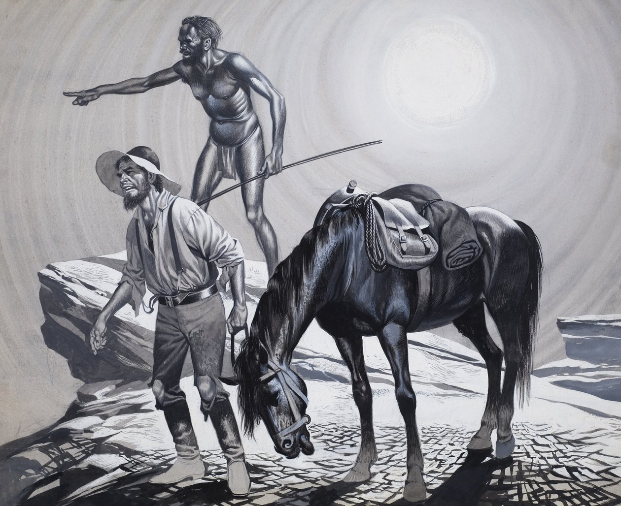 Edward Eyre (1815-1901) (gouache sur papier) - Ron Embleton