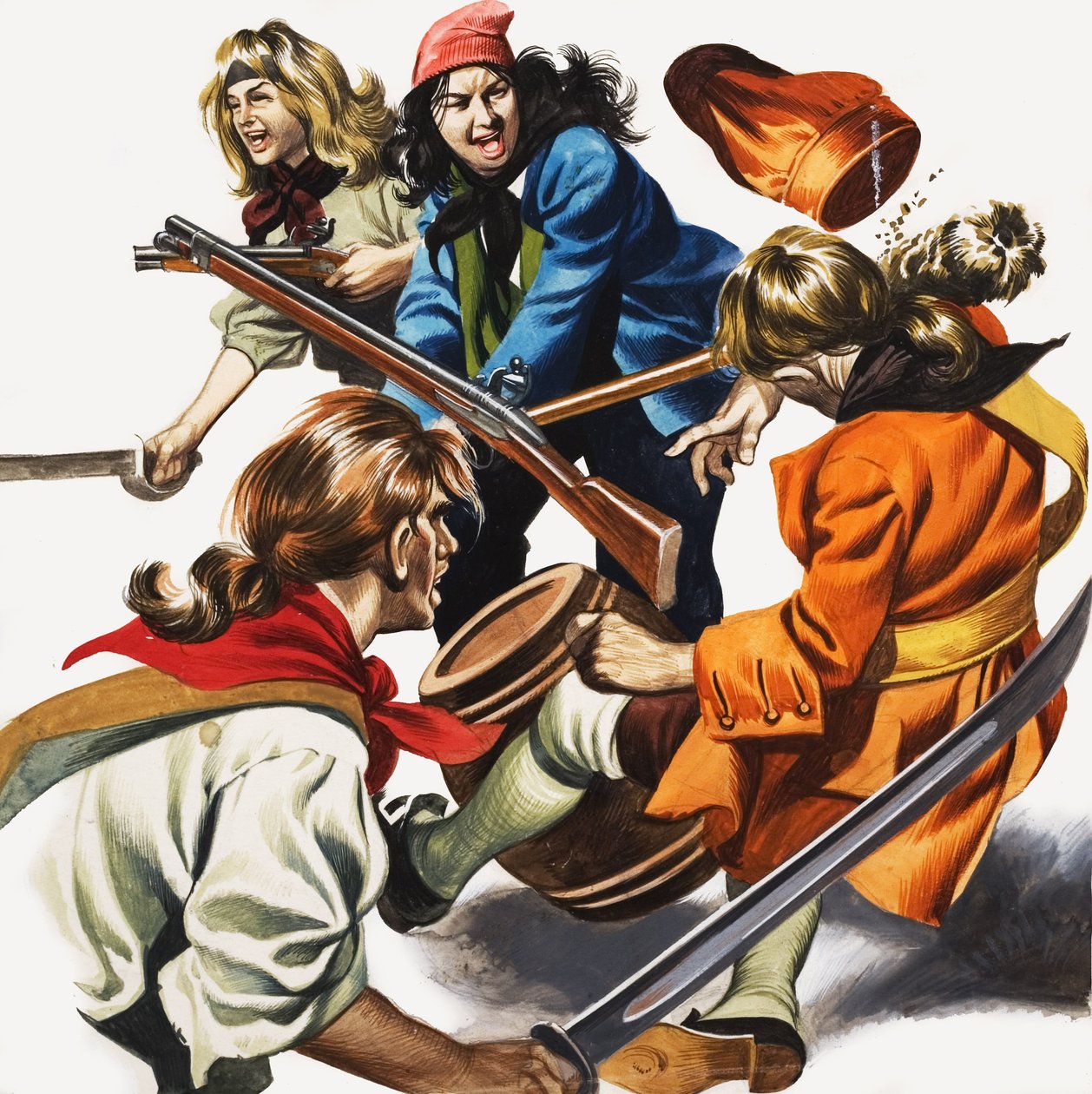 Femmes pirates (gouache sur papier) - Ron Embleton