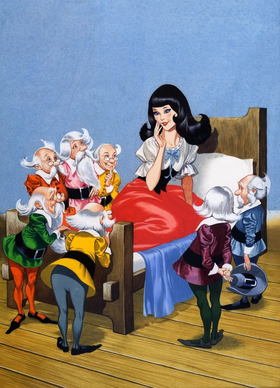 Blanche-Neige et les sept nains (gouache sur papier) - Ron Embleton