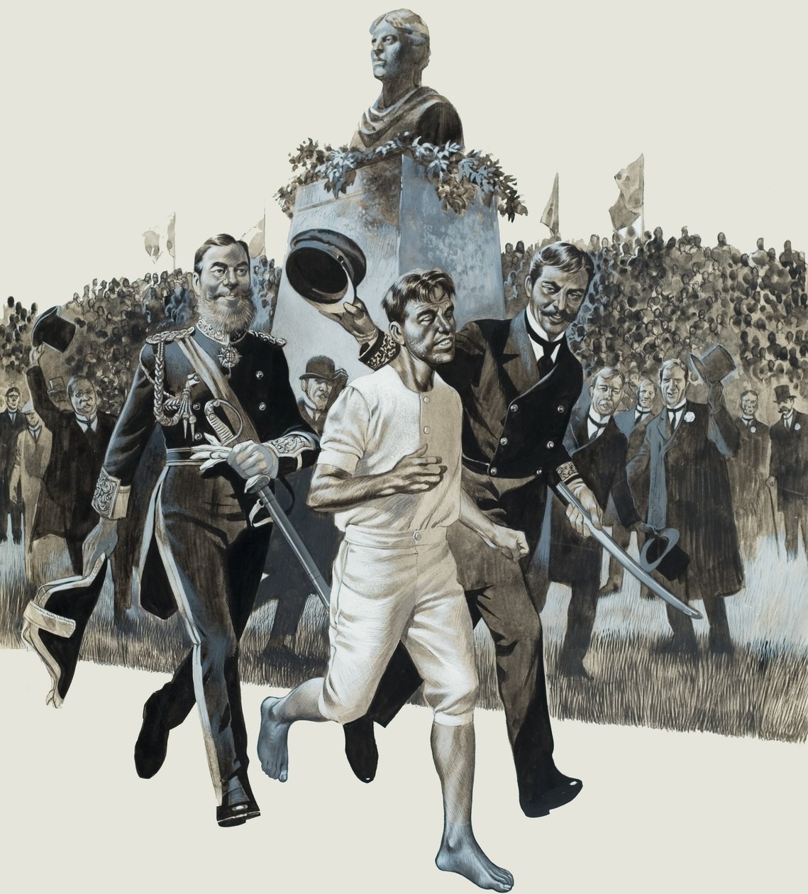 Spiridon Louis (gouache sur papier) - Ron Embleton