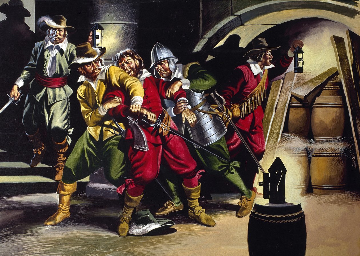 The Gunpowder Plot (gouache sur papier) - Ron Embleton
