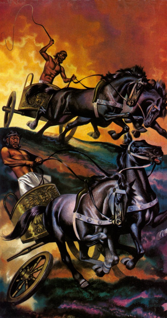 La magie des Jeux olympiques : La guerre des dieux (lithographie couleur) - Ron Embleton