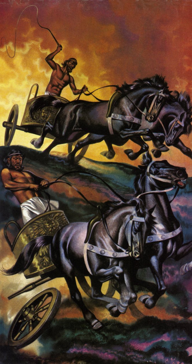 La guerre des dieux (lithographie couleur) - Ron Embleton