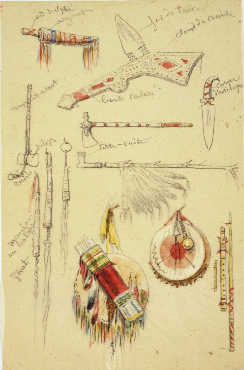 Artefacts indiens, armes et pipes - Rosa Bonheur