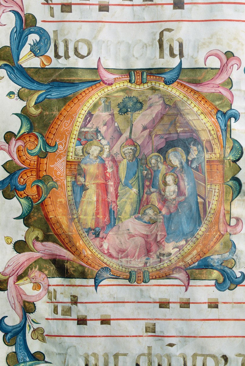 Corale / Graduale no.5 Initiale Historiée "O" représentant l