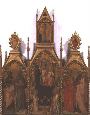 Madone et Enfant en trône avec des saints - Rossello di Jacopo Franchi