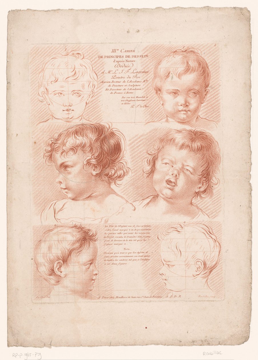 Page de titre avec six têtes d