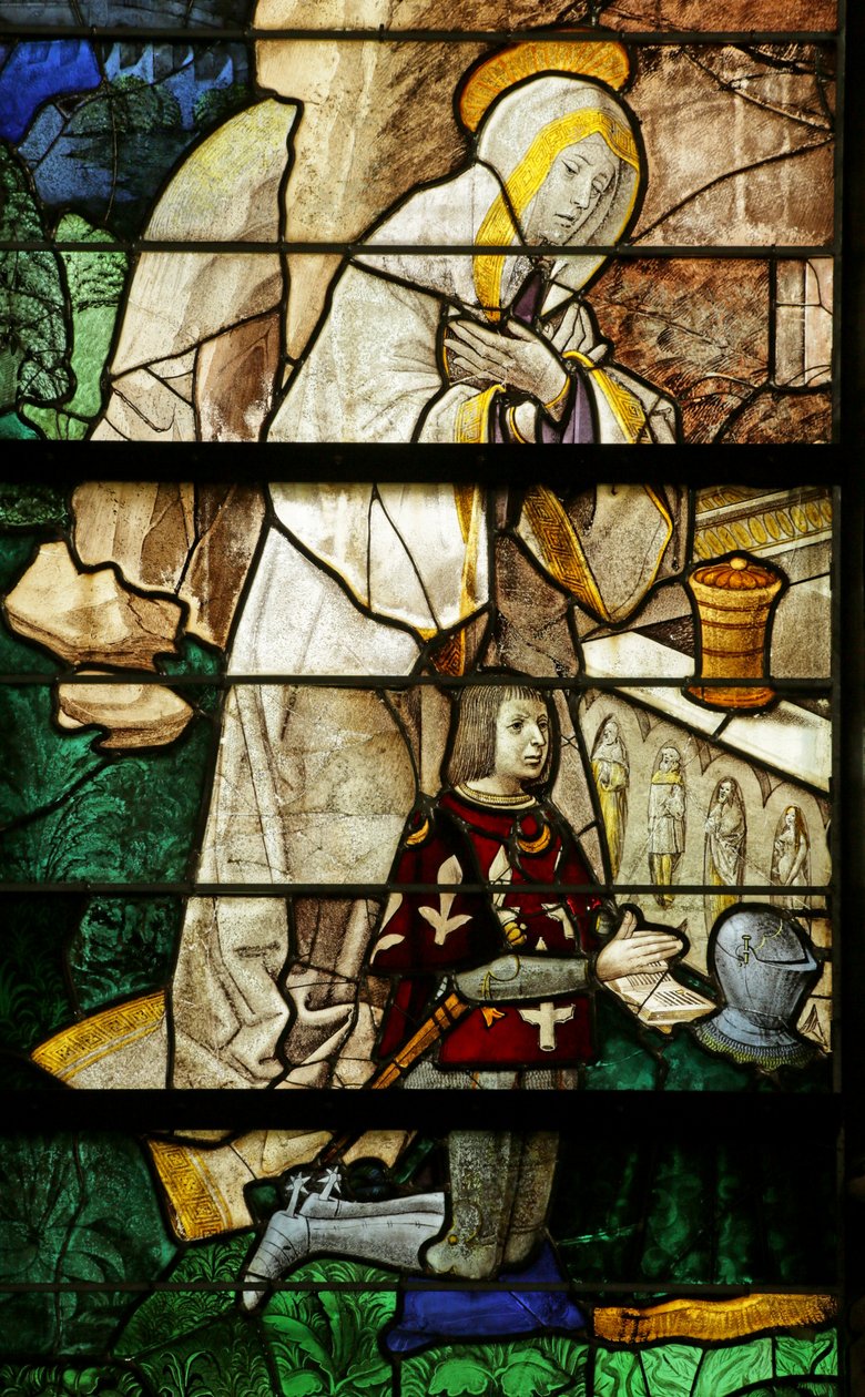 Vitrail représentant Sainte Marie-Madeleine et le donateur Jean le Picart de Radeval - Rouen School