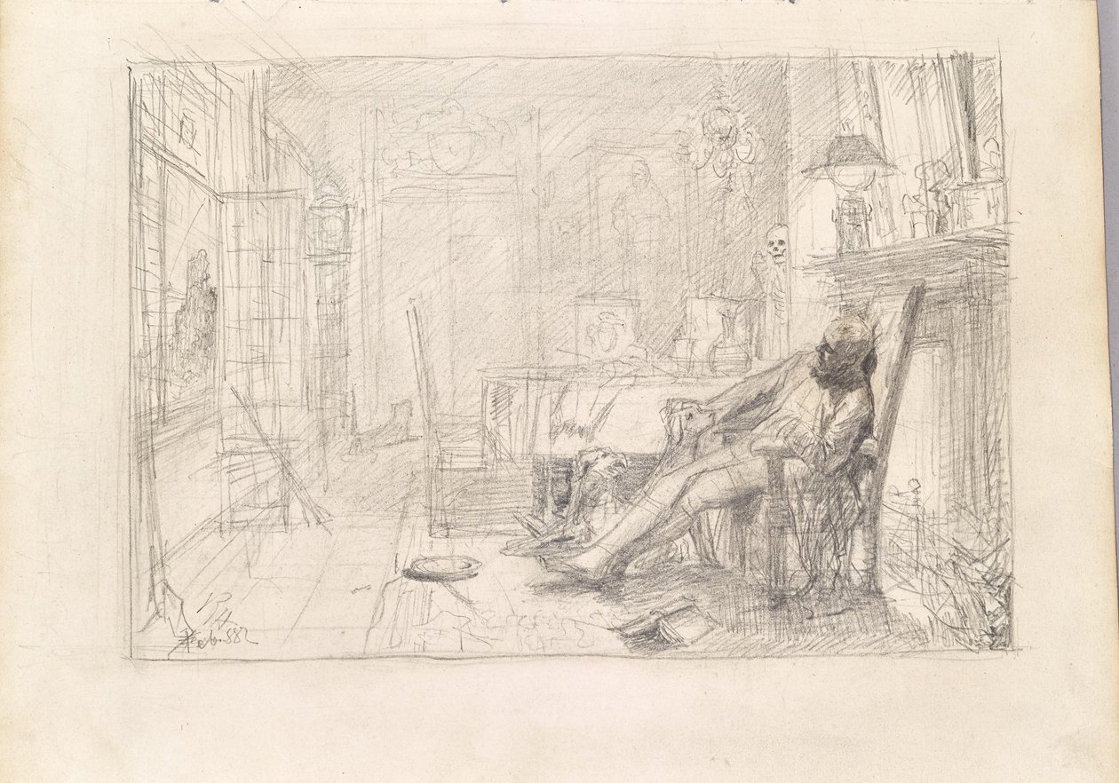 Homme dans un fauteuil et mort sur le pas de la porte - Rudolf Hausleithner