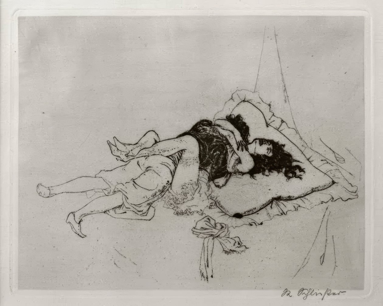 Liebesszene im Zelt von Rudolf Schlichter