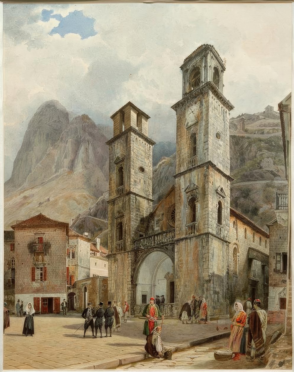 La place de la cathédrale à Cattaro - Rudolf von Alt