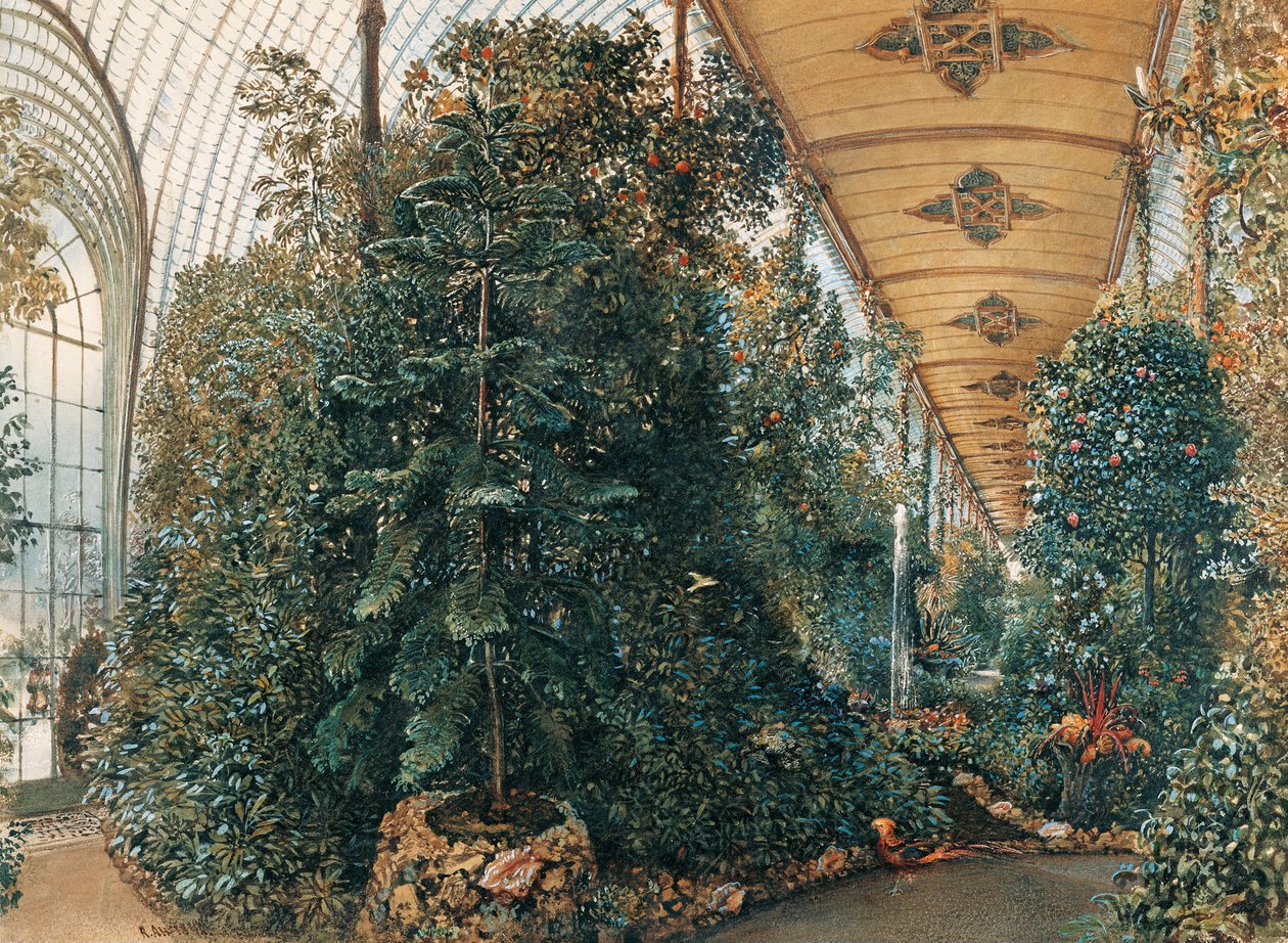 Intérieur de la maison des palmiers du palais de Lednice - Rudolf von Alt