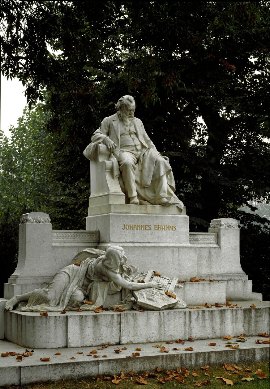 Monument en hommage au compositeur allemand Johannes Brahms (1833-1897) réalisé par Rudolf von Weyr (1847-1914). Ressel Park, Vienne, Autriche - Rudolf von Weyr