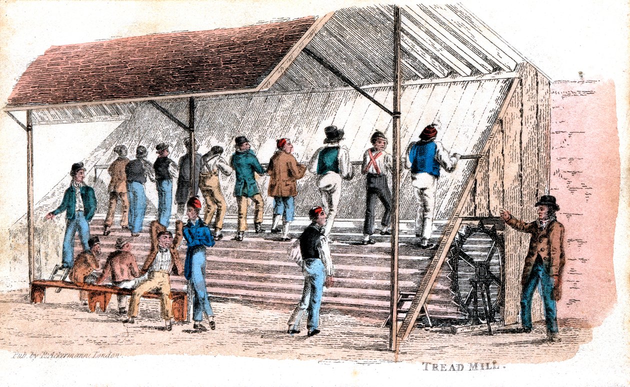 Tapis roulant à la prison de Brixton, Londres, 1827 - Rudolph Ackermann