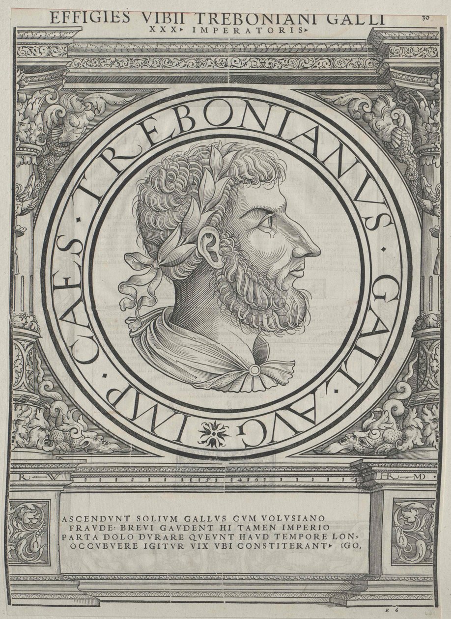 Empereur romain Trebonianus Gallus (impression) - Rudolph Wyssenbach