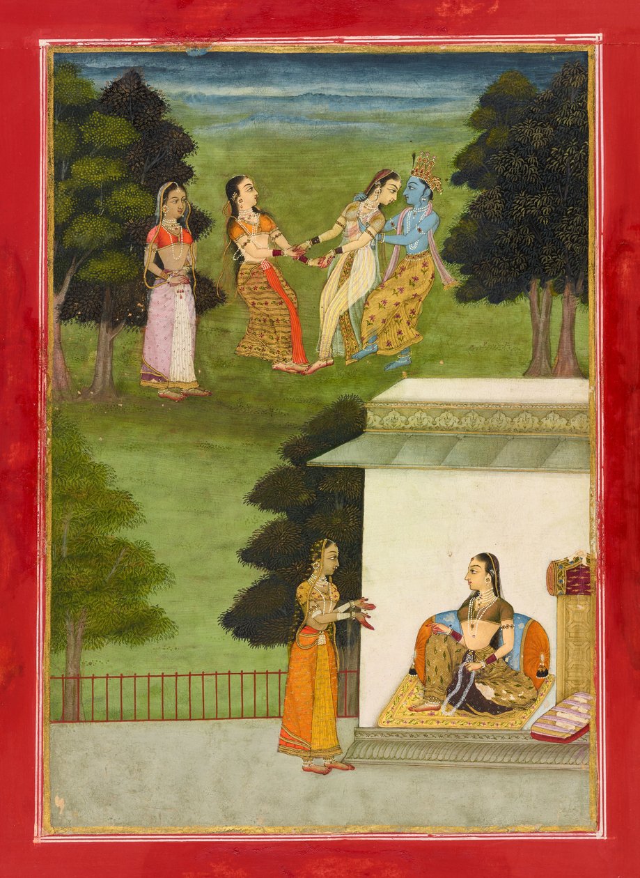 Krishna jouant avec les gopis, folio d