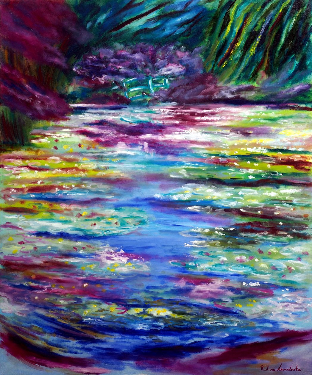 Jardin japonais de la résidence Monet, 2025 (huile sur toile) - Ruslana Levandovska