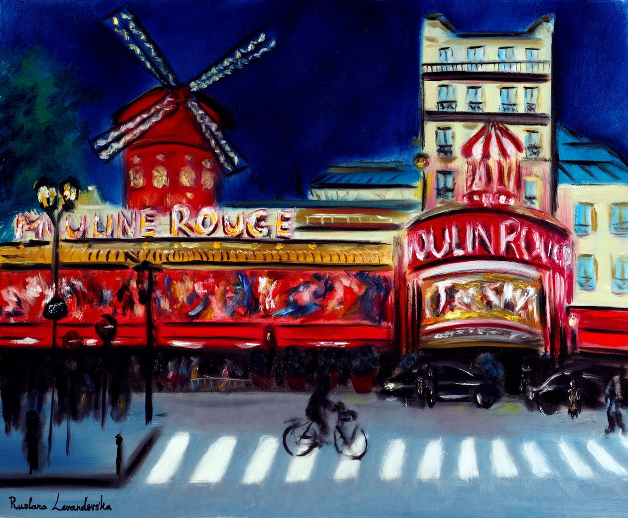 Moulin Rouge Soirée Paris, 2024 (huile sur toile) - Ruslana Levandovska