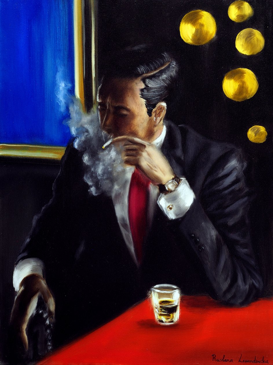 Noir Reflection, 2024 (huile sur toile) - Ruslana Levandovska